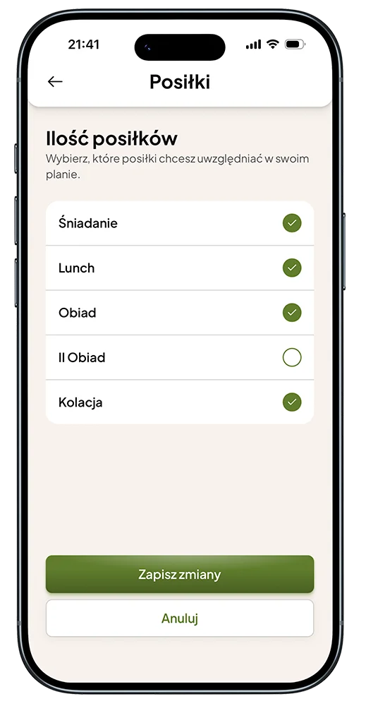 Twoje styl dnia - Twoja liczba posiłków